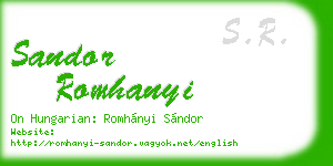 sandor romhanyi business card